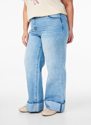 ZizziWijde jeans met omgeslagen pijpen, L.B.Denim, Model image number 2