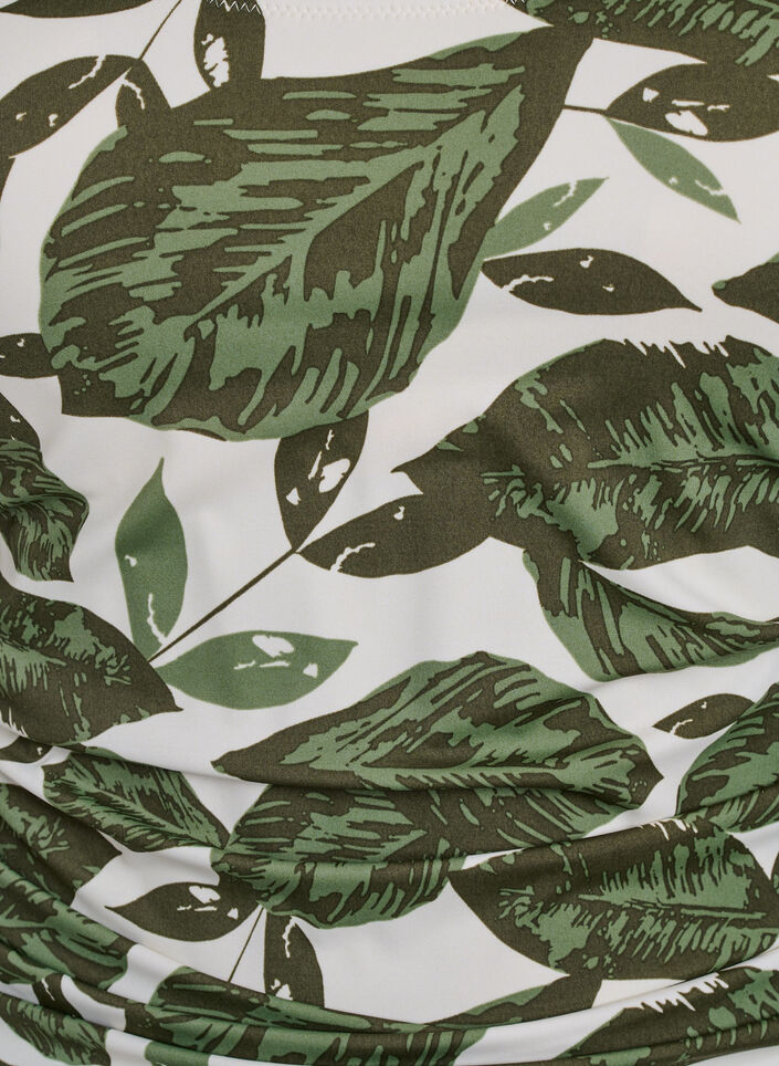 Badpak met palmbomenprint en geplooide details, Green Leaf AOP, Packshot