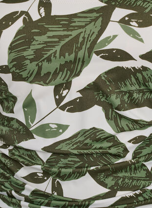 ZizziBadpak met palmbomenprint en geplooide details, Groen, Packshot image number 2