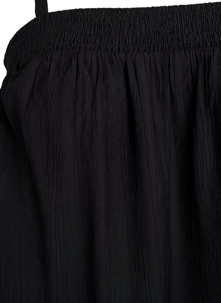 Korte viscose jurk met spaghettibandjes, Zwart, Packshot image number 2