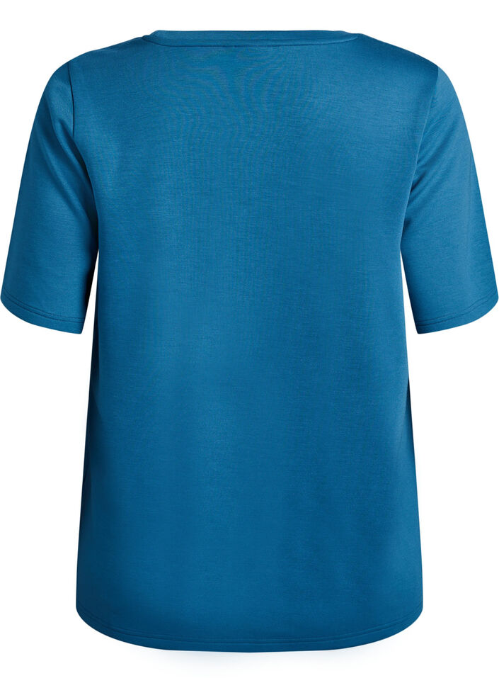 T-shirt in modalmix, Blauw, Packshot image number 1
