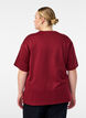 T-shirt met ronde hals en rhinestones, Donker Bordeaux, Model image number 2