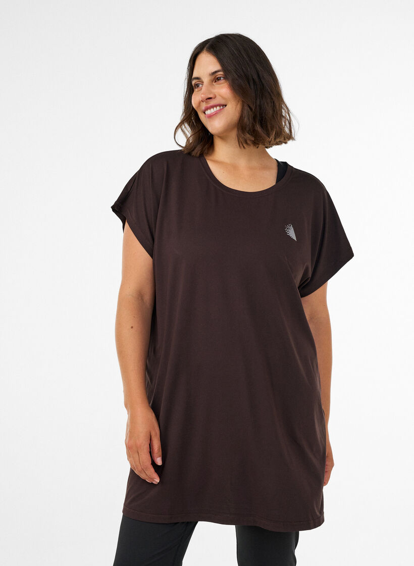 Lang trainings-T-shirt, Bruin, Model image number 0