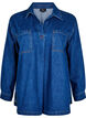 Denim blouse met kraag, Unwashed, Packshot image number 0