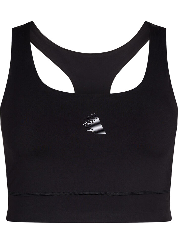 Sportbeha met racerback, Black, Packshot