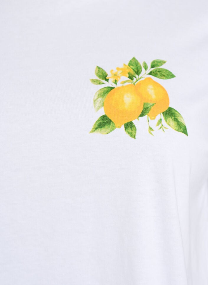 Organisch katoenen T-shirt met citrusprint, Wit, Packshot image number 2