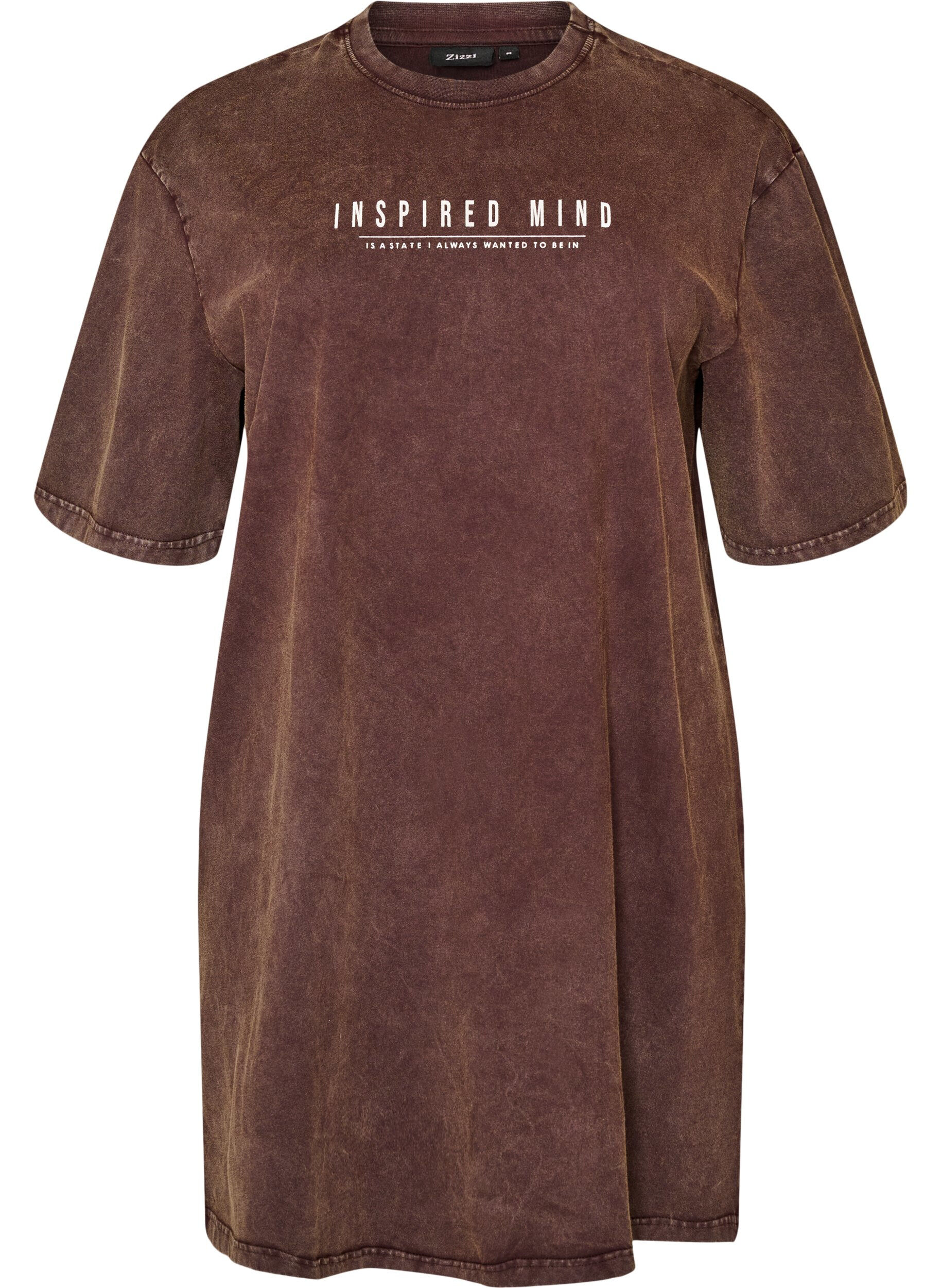Losse T-shirt jurk met een gewassen look