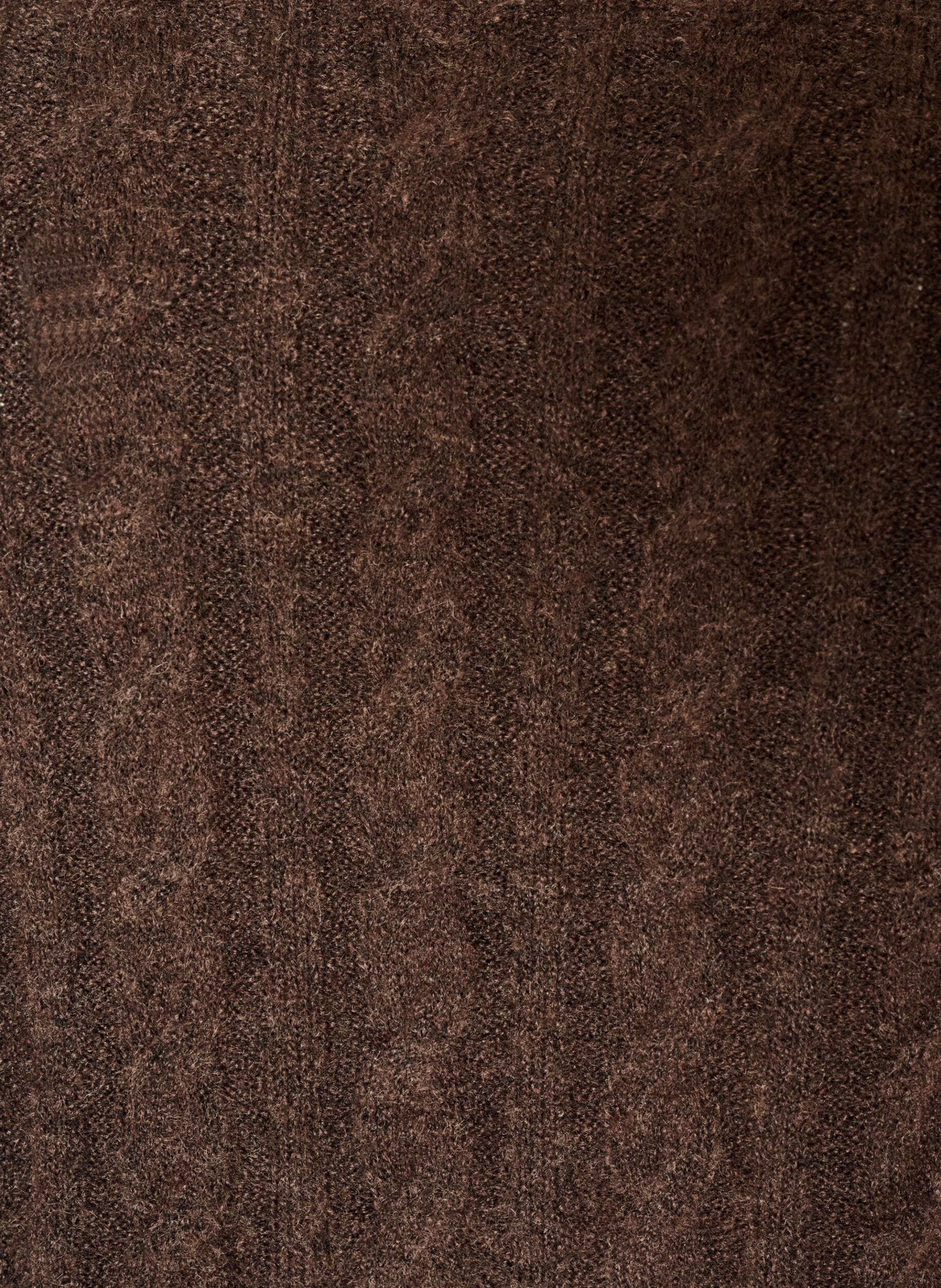 ZizziGebreide blouse met kabelpatroon en V-hals, Bruin, Packshot image number 2