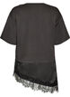 Jersey blouse met gelaagde look en kant, Zwart, Packshot image number 1