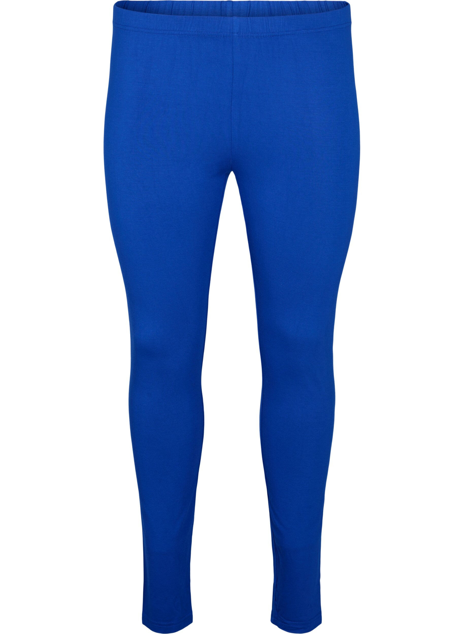 ZizziBasic legging in viscose, Blauw, Packshot image number 0