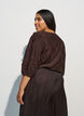 Blouse met textuur en 3/4 mouwen, Bruin, Model image number 2