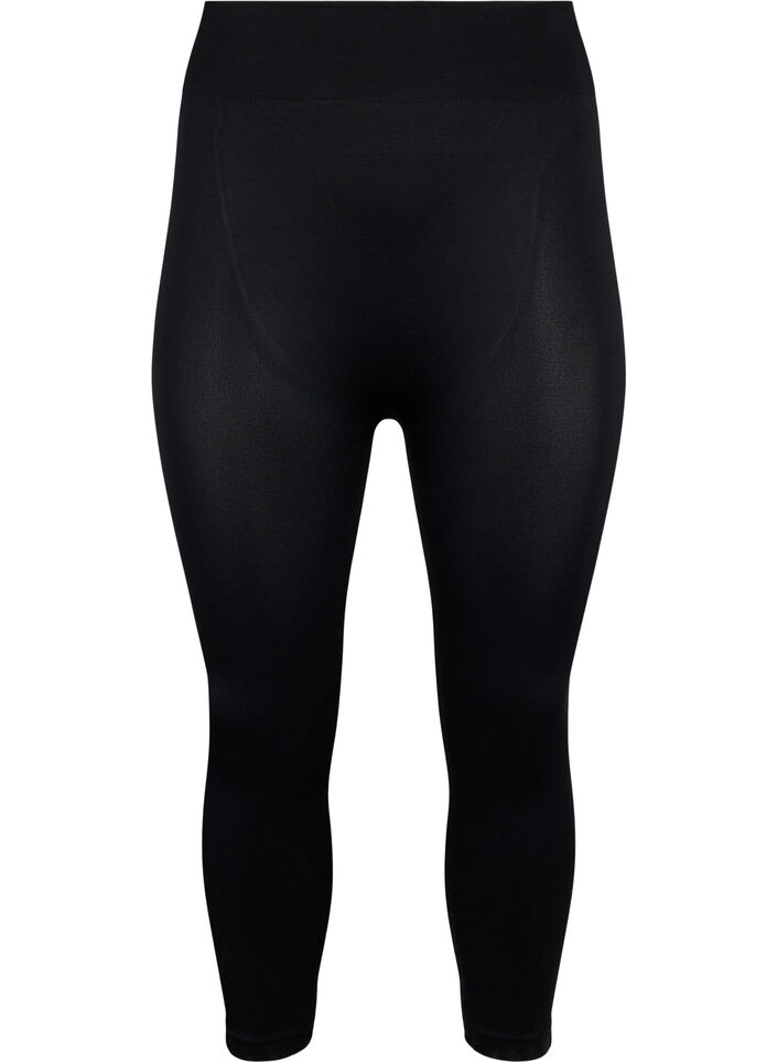 Naadloze 3/4 legging, Zwart, Packshot image number 0