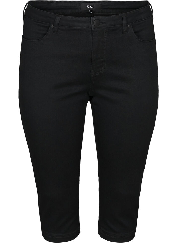 High waist Amy capri jeans met super slim fit, Zwart, Packshot image number 0