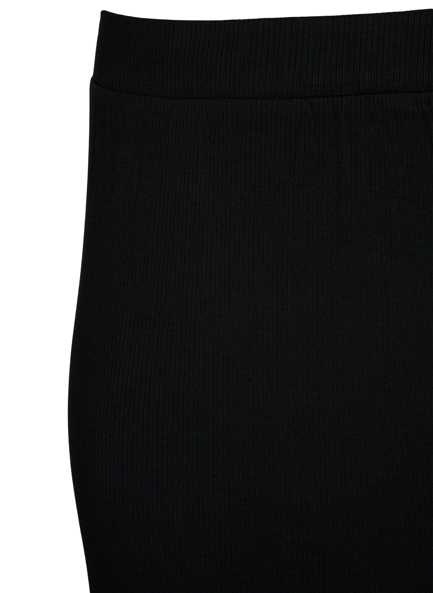 ZizziViscose midirok met slanke pasvorm, Zwart, Packshot image number 2