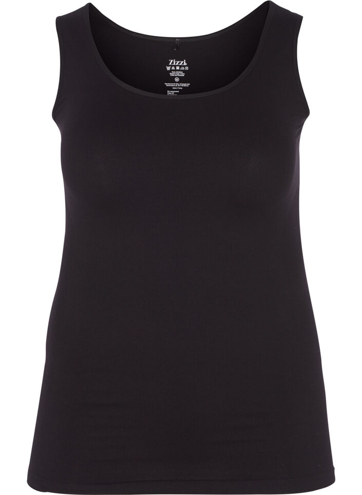 Naadloze basic tank top, Zwart, Packshot image number 0