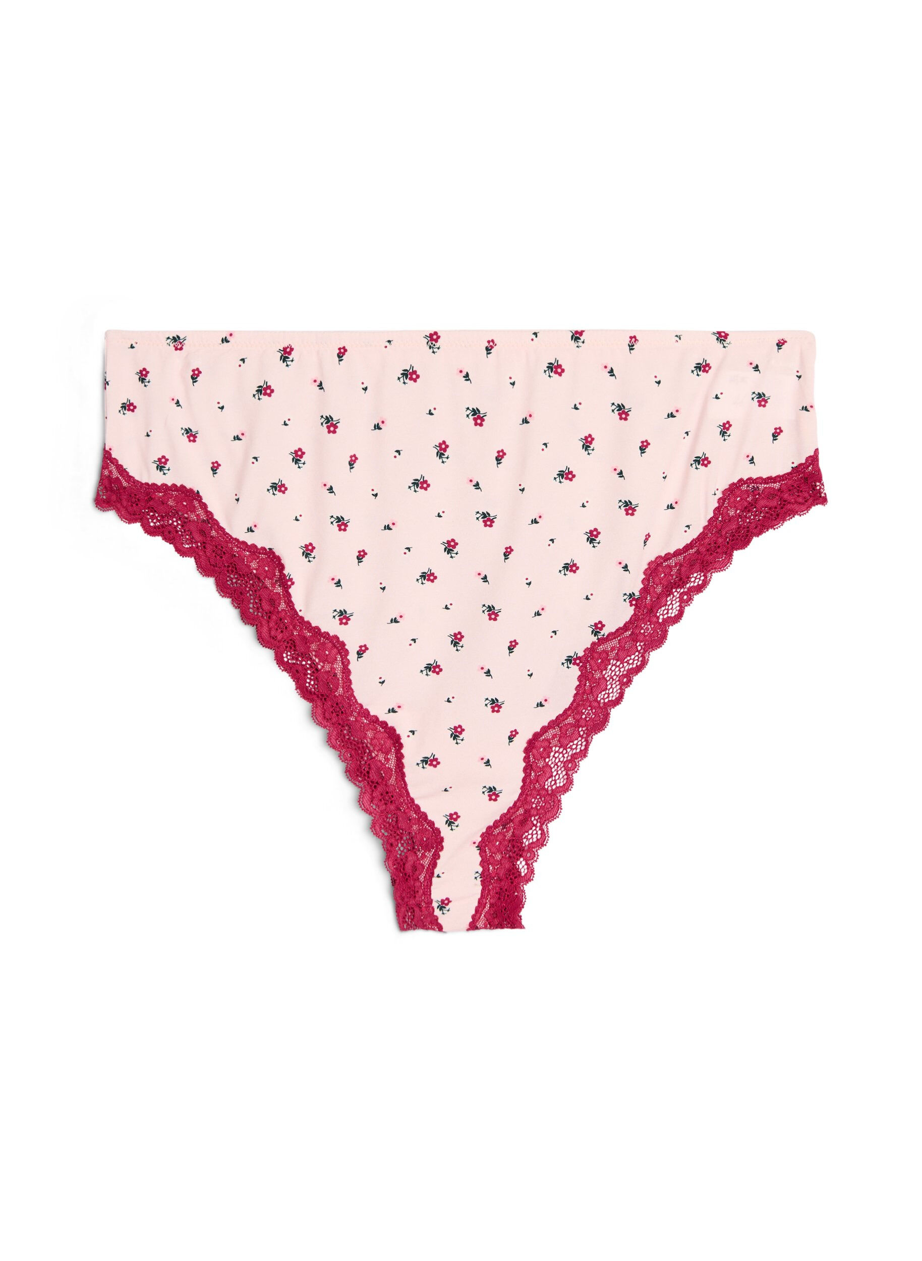 Brazilian slip met bloemenprint en kant