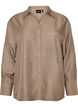 Losse shirt met V-hals, Bruin, Packshot image number 0