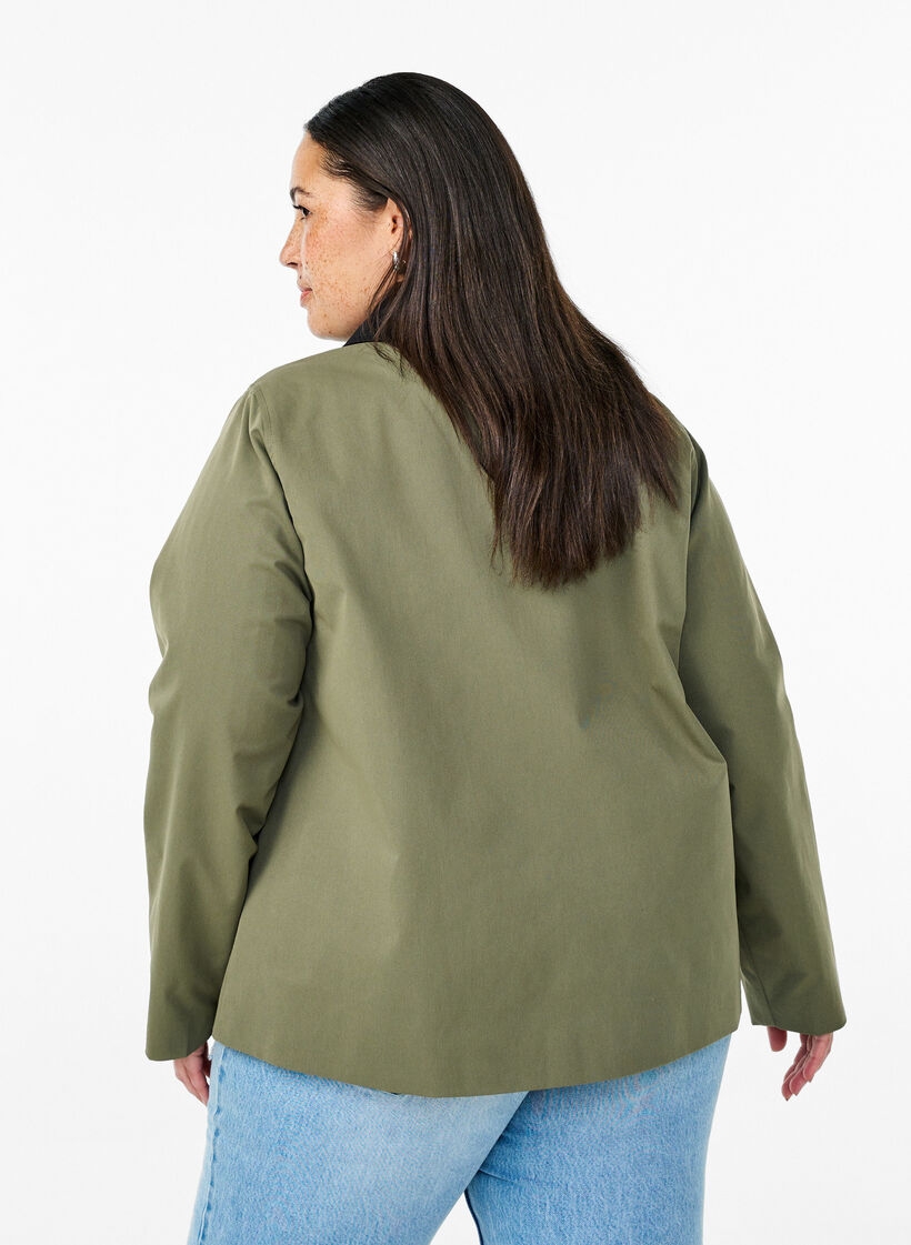 Voorjaarsjack met strikdetails, Deep Lichen Green, Model