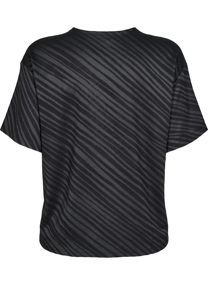 Oversized blouse met patroon, Zwart, Packshot image number 1