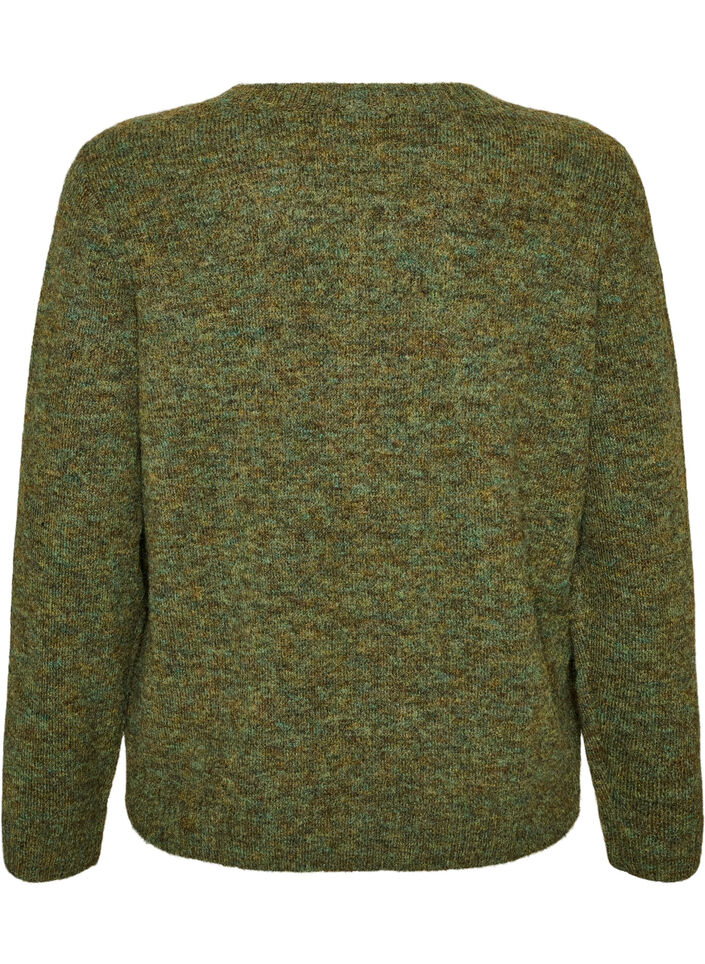 Jumper met ronde hals en losse pasvorm, Groen, Packshot image number 1