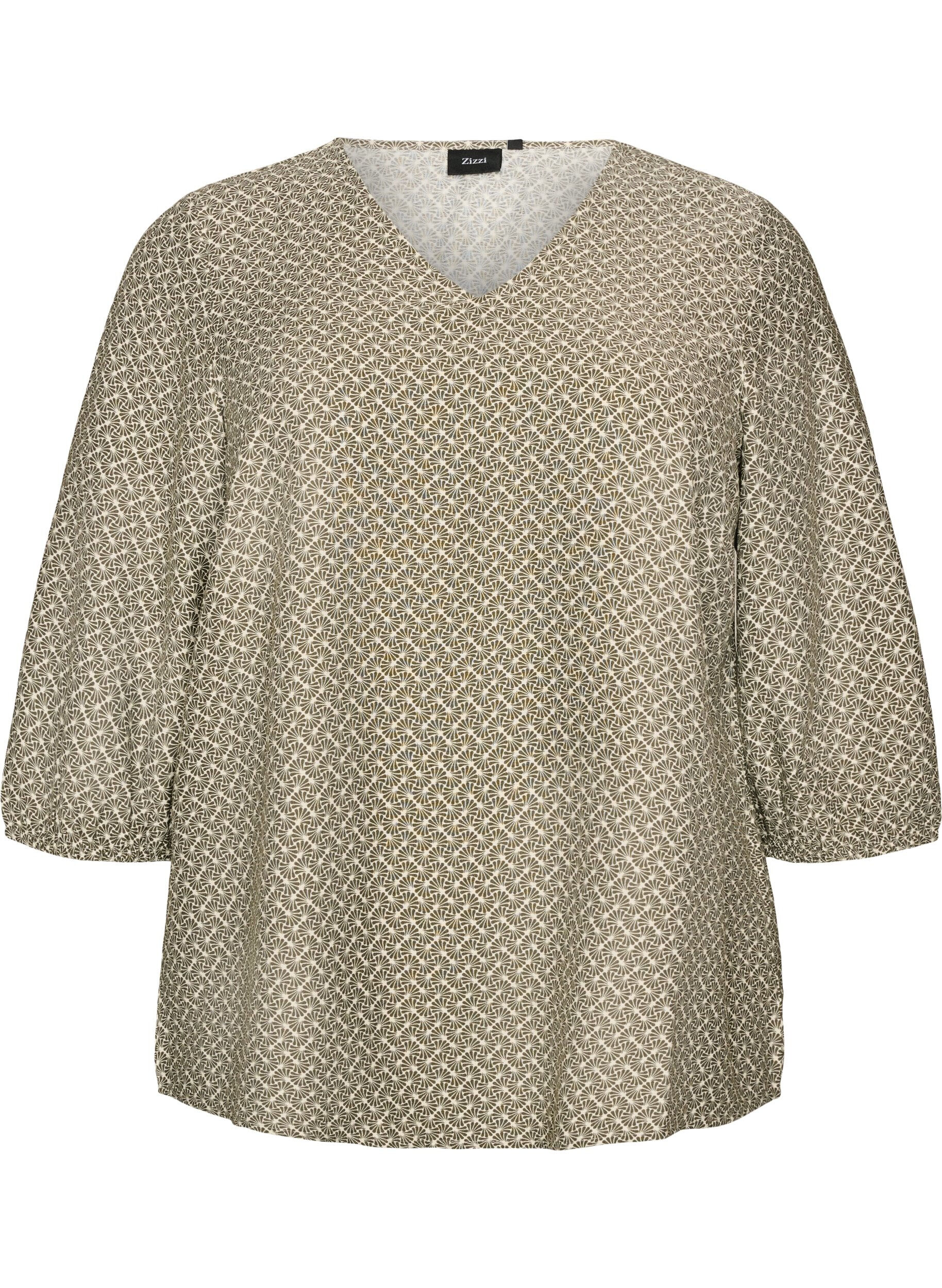 Blouse van viscose met patroon en 3/4-mouwen