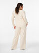 Geribde jersey lounge broek met hoge taille, Beige, Model image number 1