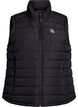 Sportief gewatteerd vest met ritssluiting en zakken, Zwart, Packshot image number 0