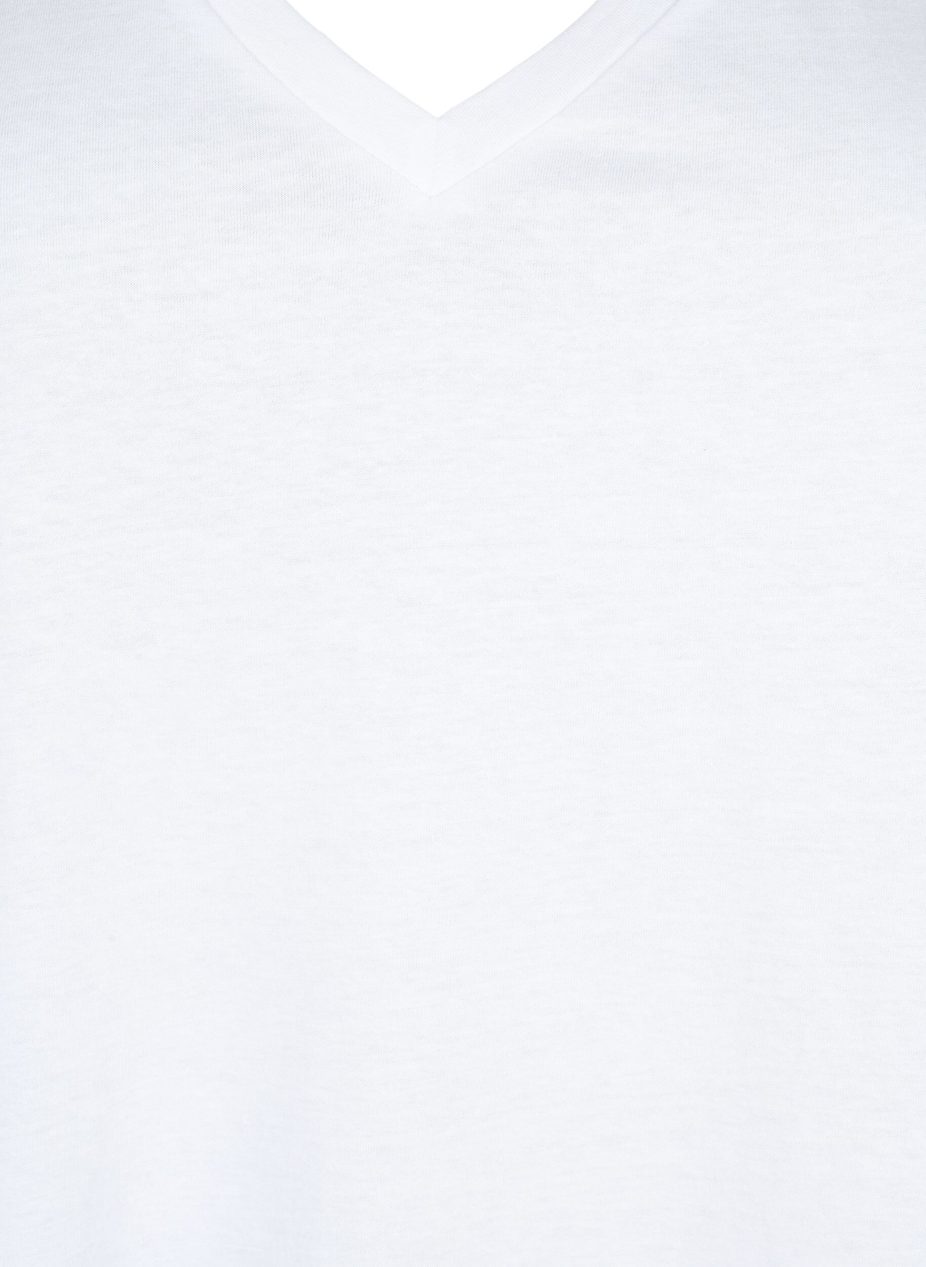 ZizziKatoenen t-shirt met korte kanten mouwen, Wit, Packshot image number 2