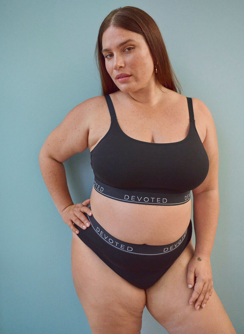 Katoenen bh met verstelbare bandjes, Zwart, Image image number 0