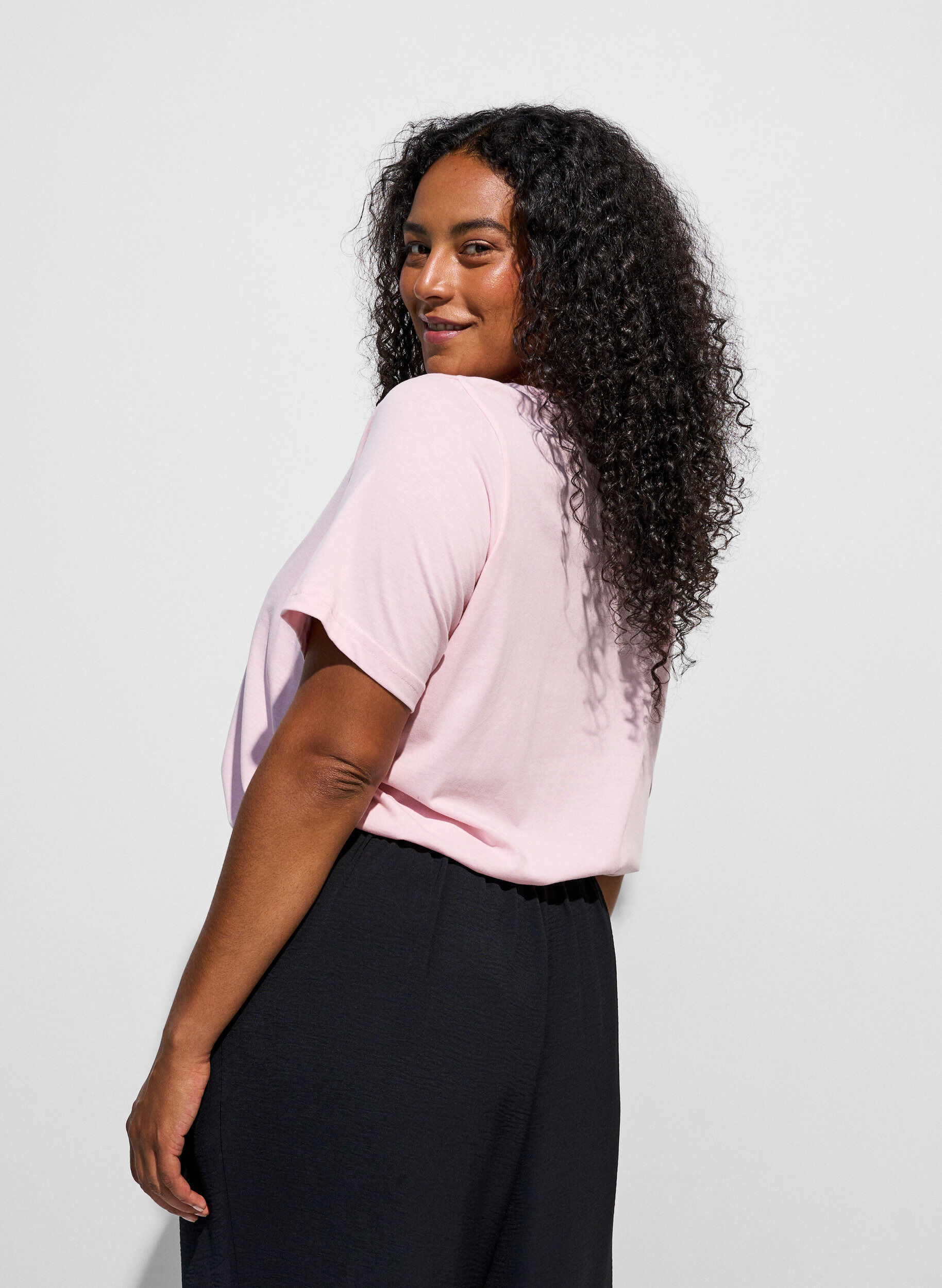 ZizziT-shirt met print, Roze, Model image number 2