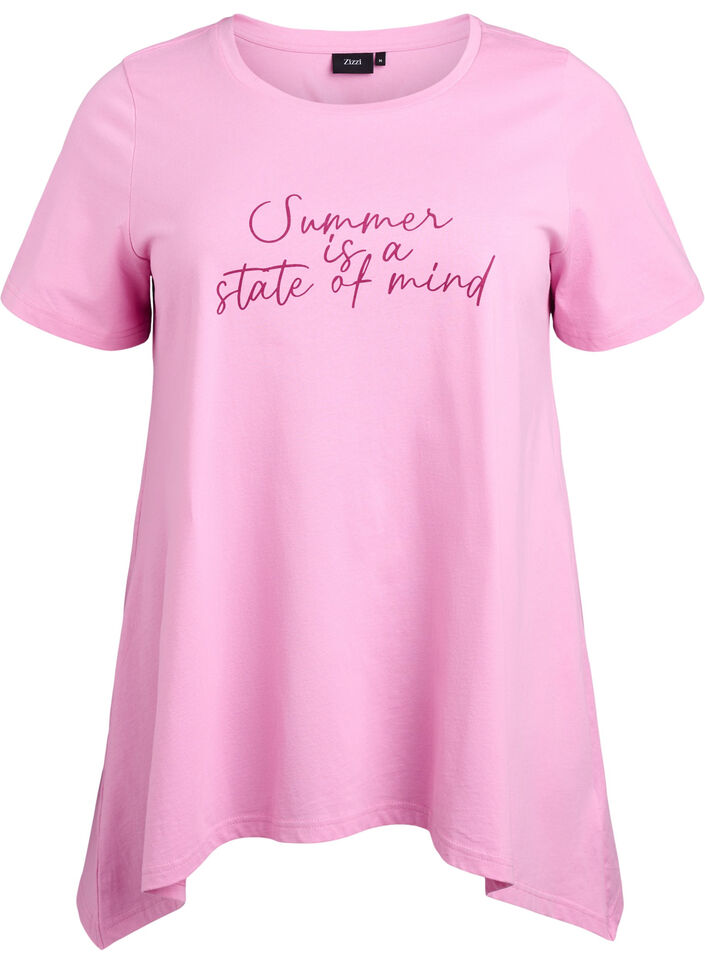 T-shirt met ronde hals en A-lijn vorm, Roze, Packshot image number 0