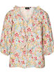 Viscose blouse met bloemenprint en 3/4 mouwen, Blauw, Packshot image number 0