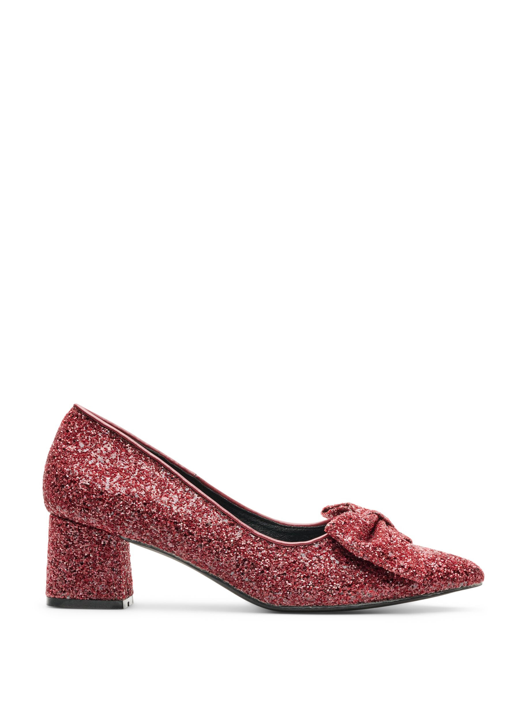 Escarpin &agrave; paillettes avec n&oelig;ud