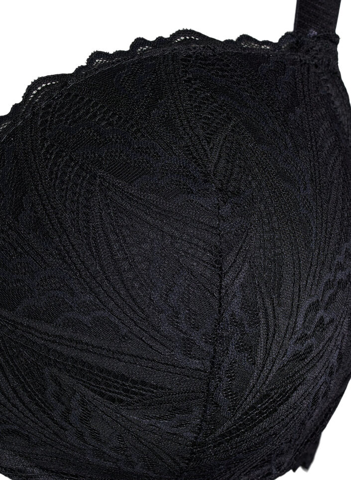 Voorgevormde kanten beha met beugel, Zwart, Packshot image number 2