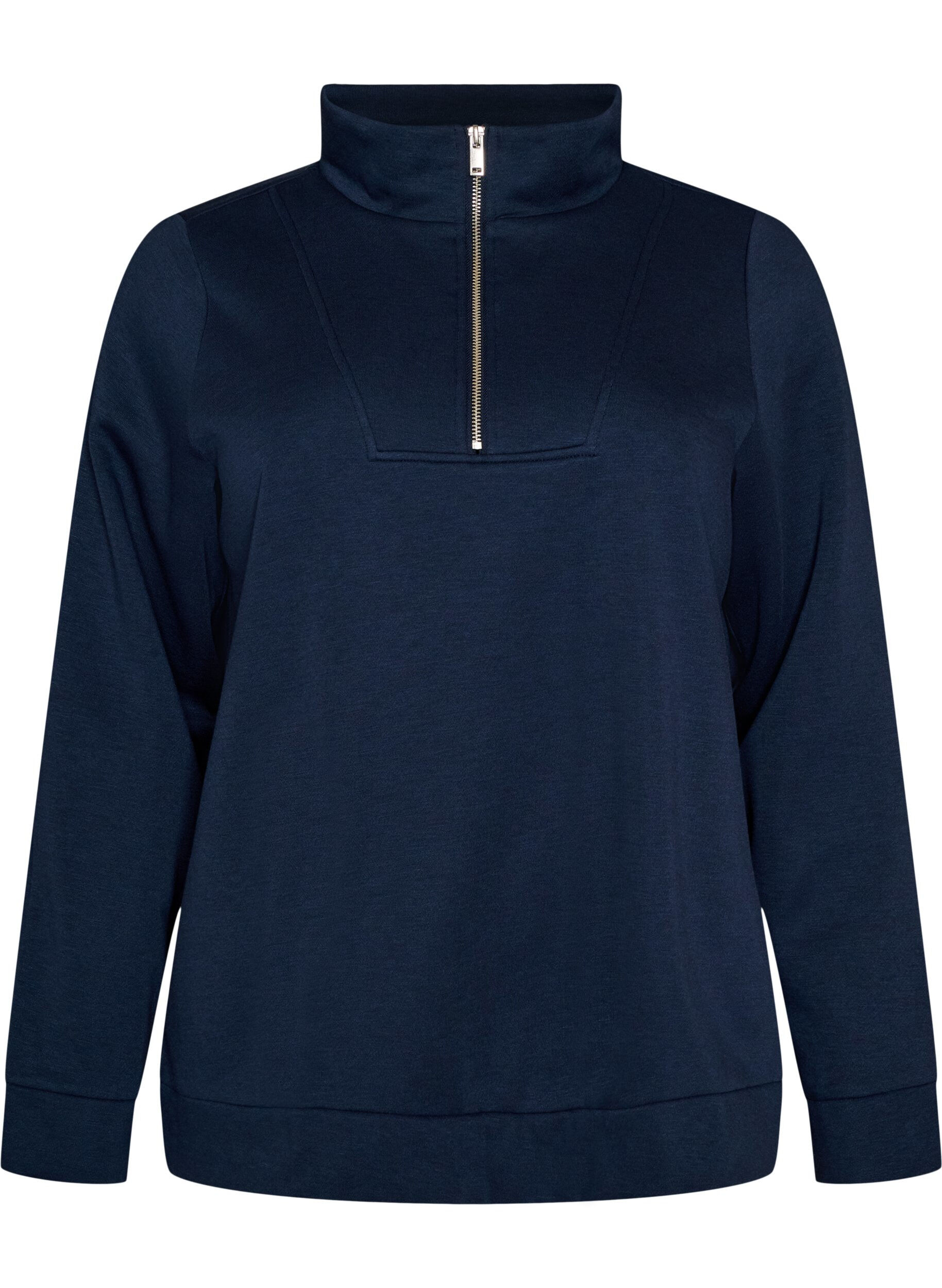 FLASH - Sweatshirt met hoge kraag en ritssluiting