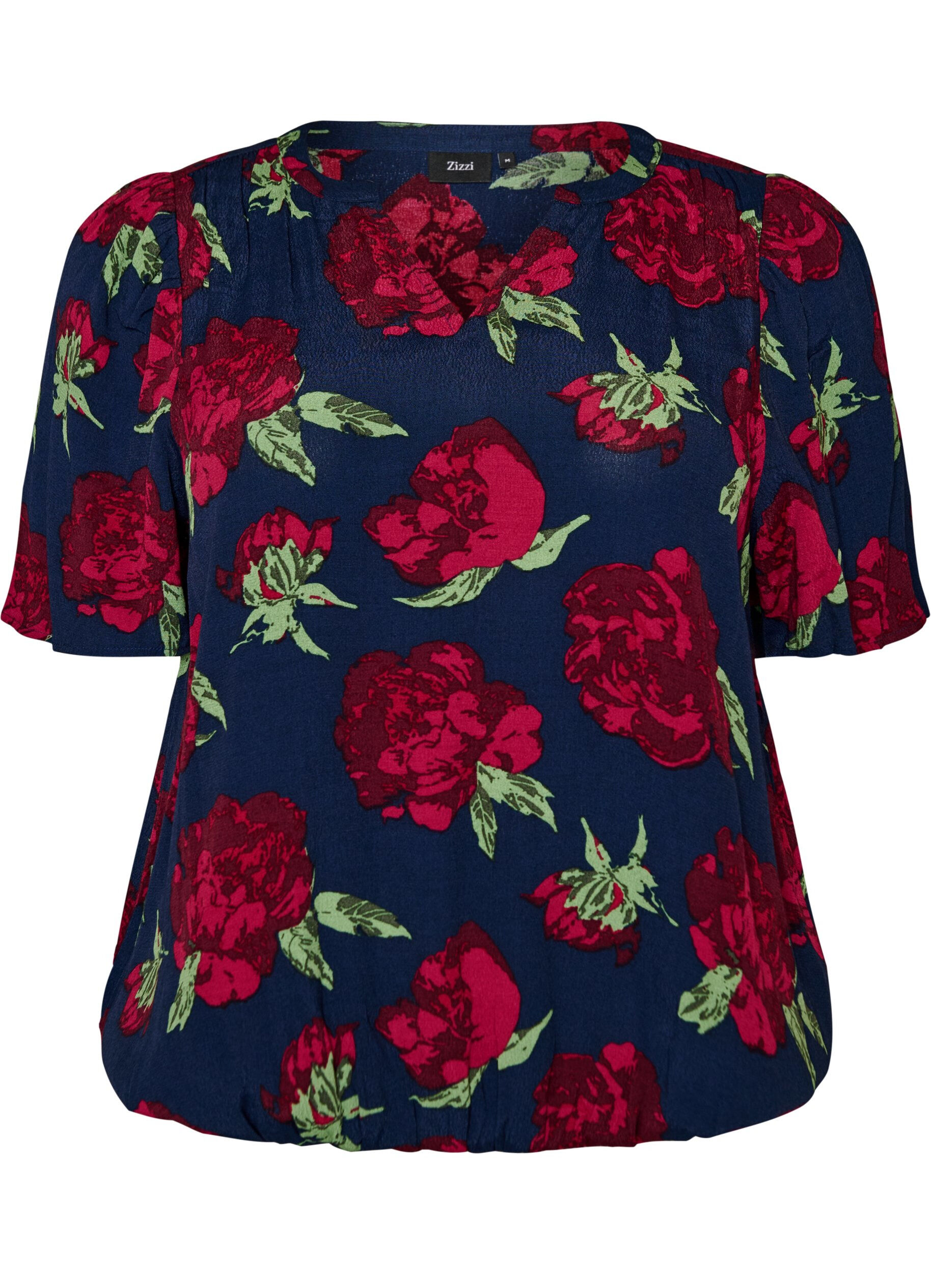 Viscose blouse met bloemenprint en ballonvorm