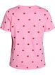 T-shirt in biologisch katoen met geborduurde motieven, Roze, Packshot image number 1