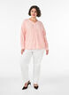 Blouse in linnen en viscose met V-hals, Oranje, Model image number 1