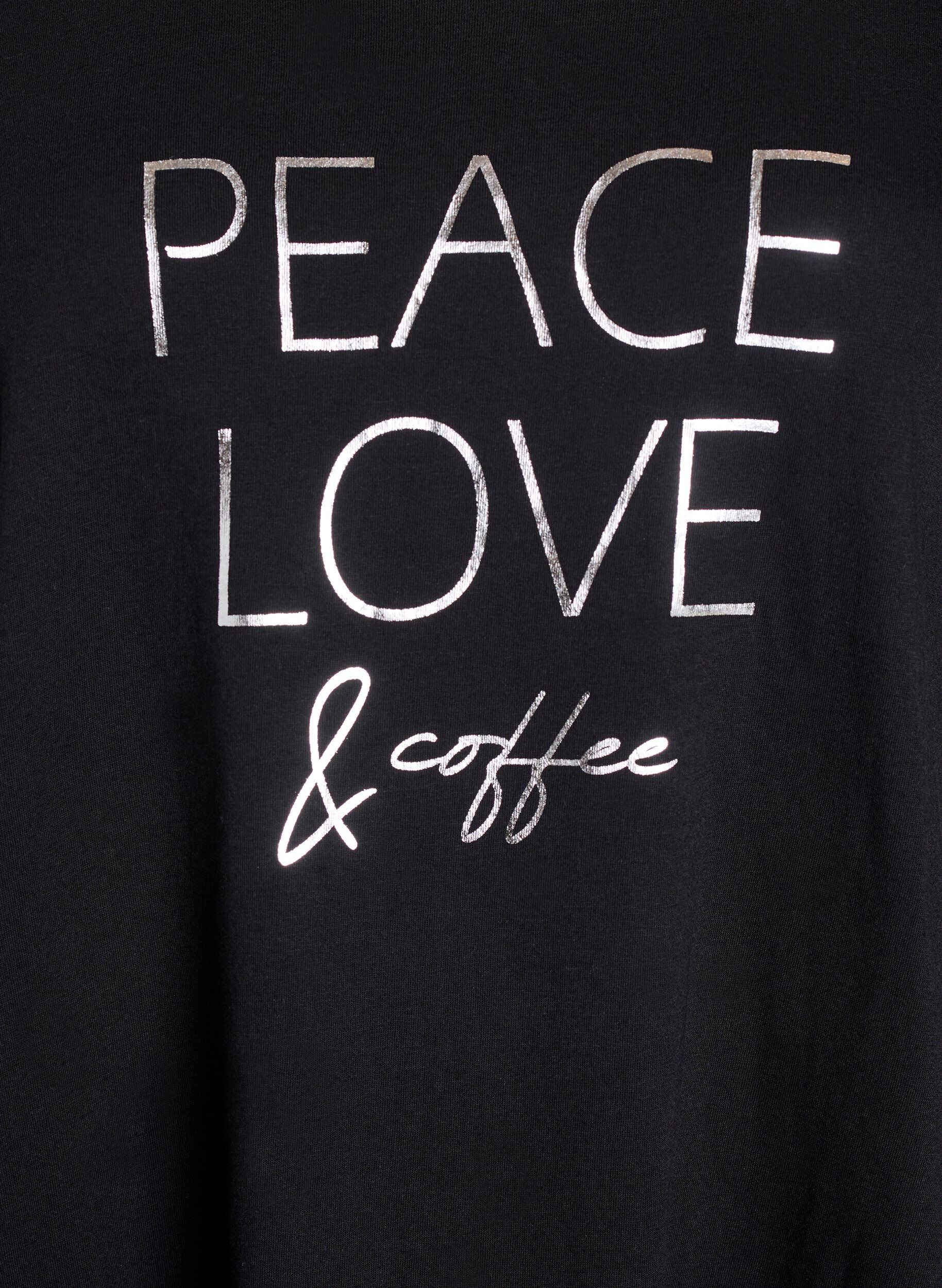 ZizziNachtjapon van biologisch katoen met korte mouwen, Zwart, Packshot image number 2