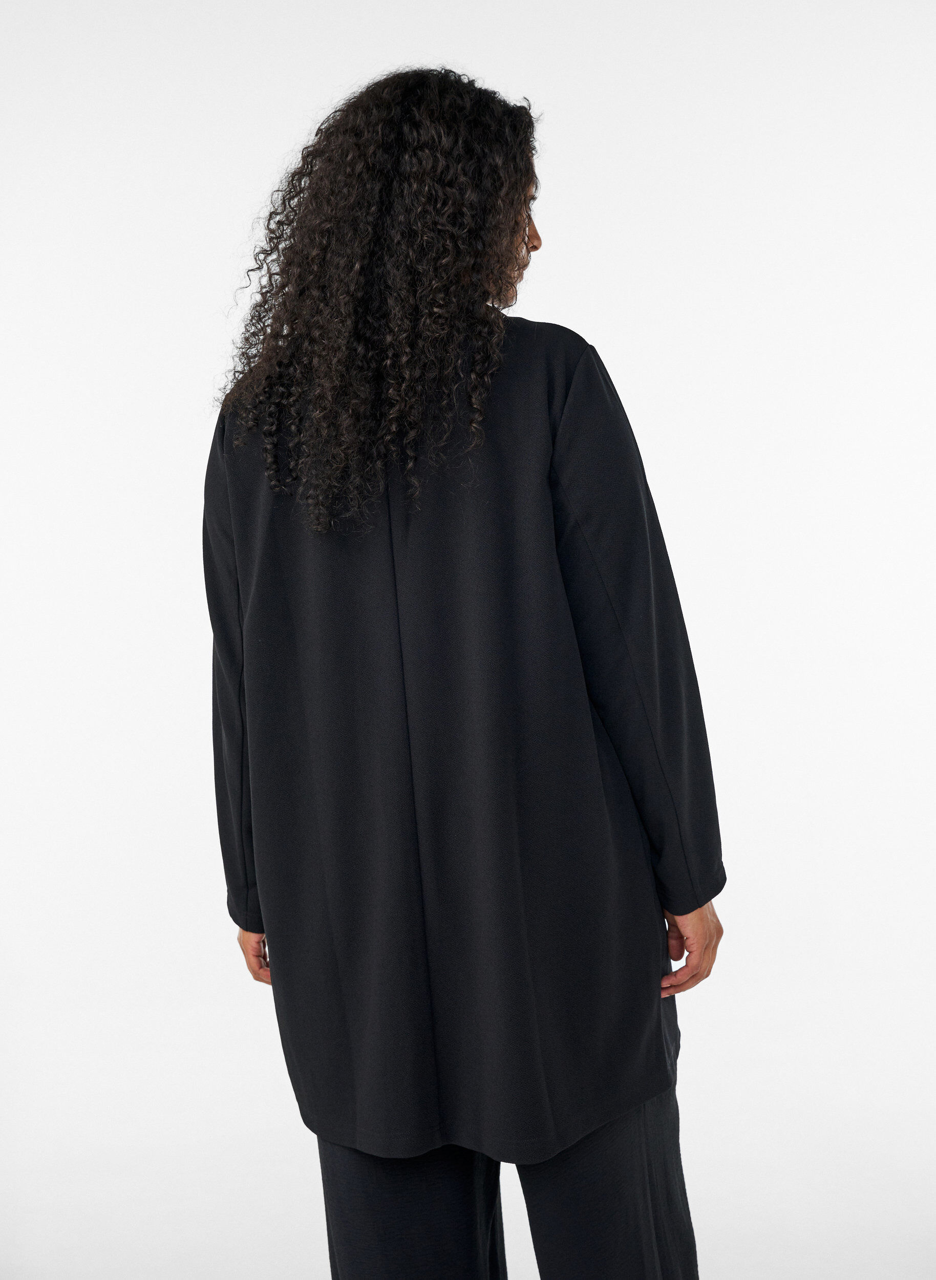 ZizziLange jas met zakken, Zwart, Model image number 2