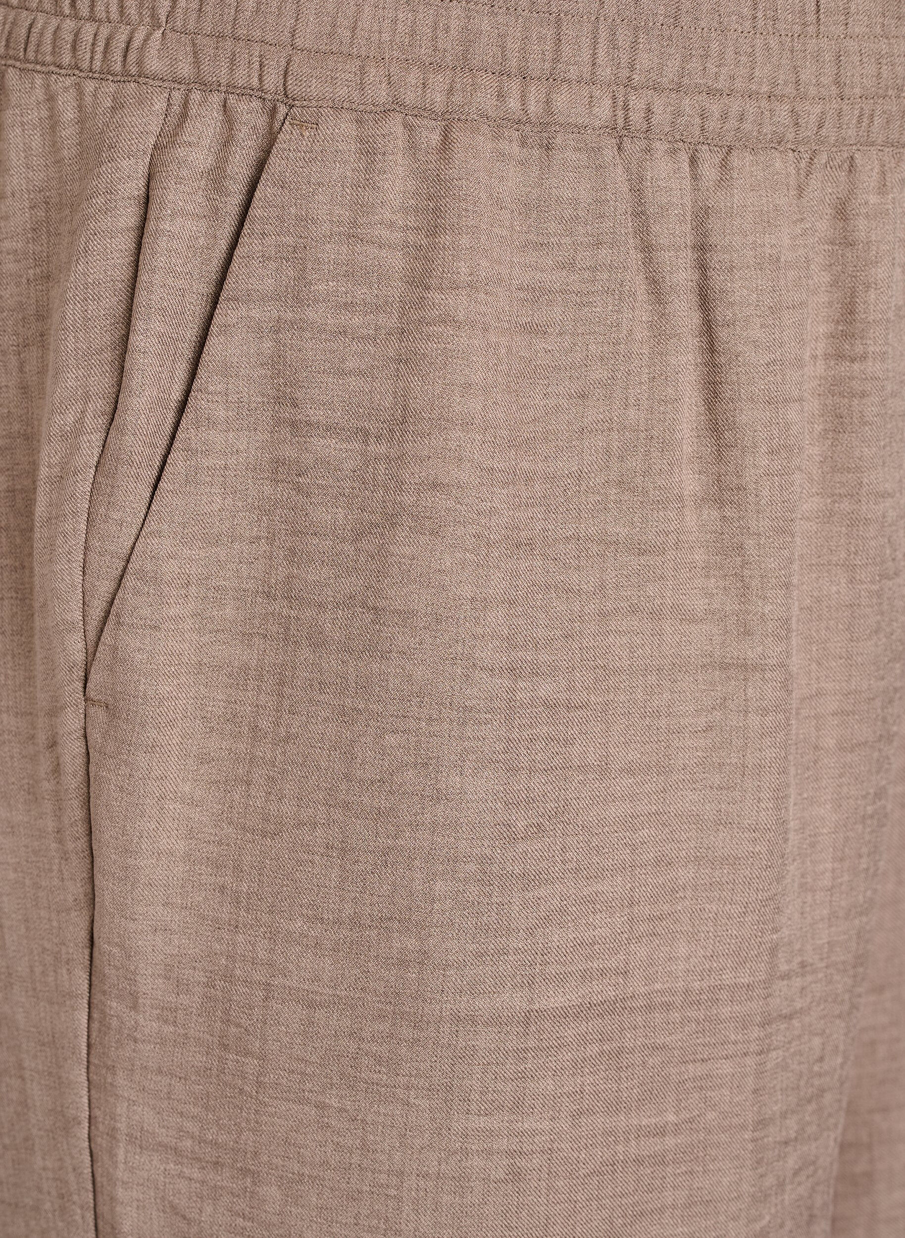 ZizziKorte broek met zakken en hoge taille, Bruin, Packshot image number 2