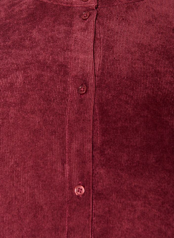 Corduroy jurk met A-lijn en opstaande kraag, Rood, Packshot image number 2
