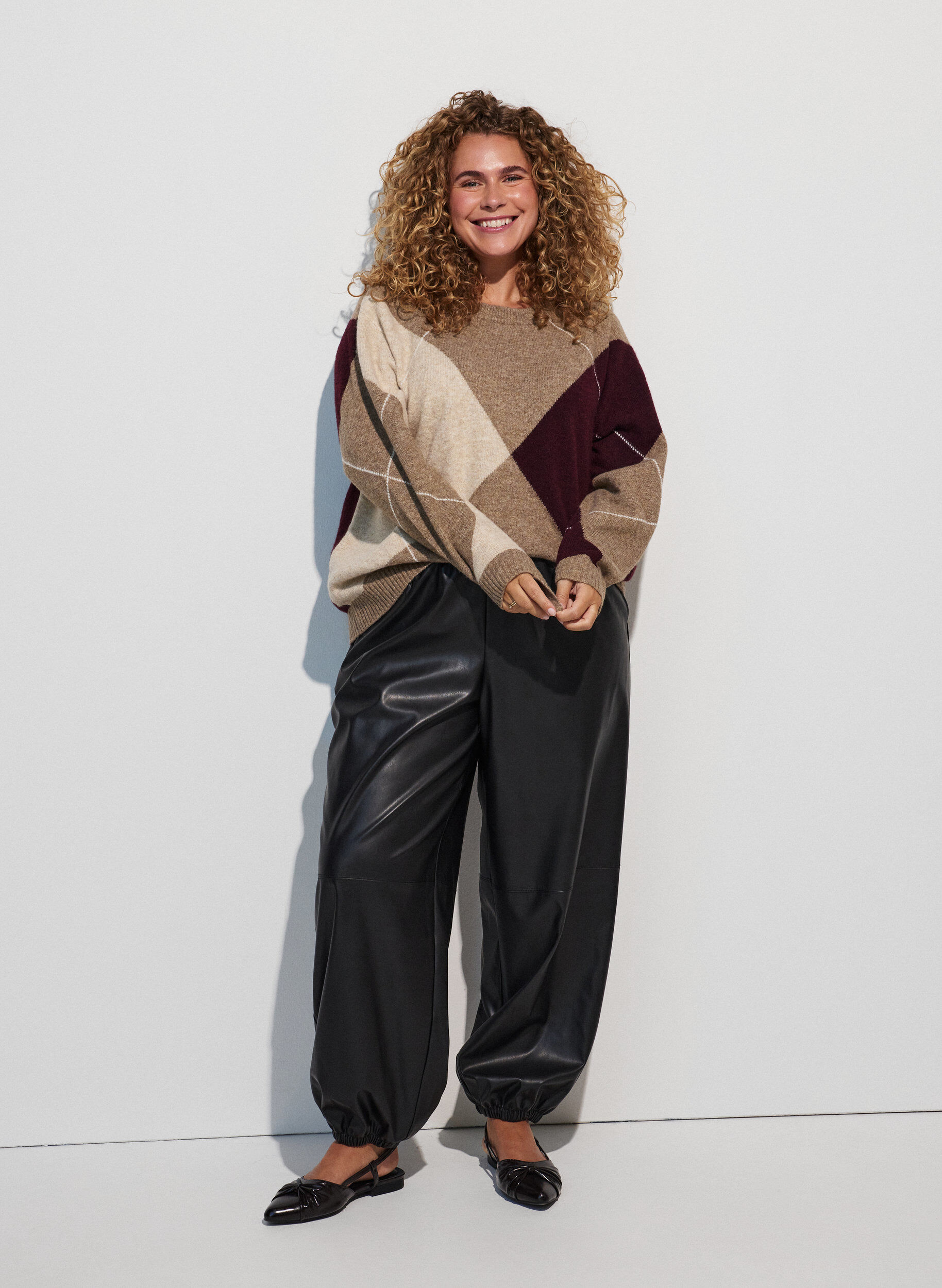 ZizziBreigoed met harlekijnpatroon, Bruin, Model image number 1