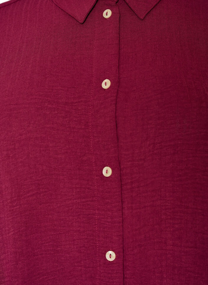 Lange shirt met een lichte textuur, Rood, Packshot image number 2