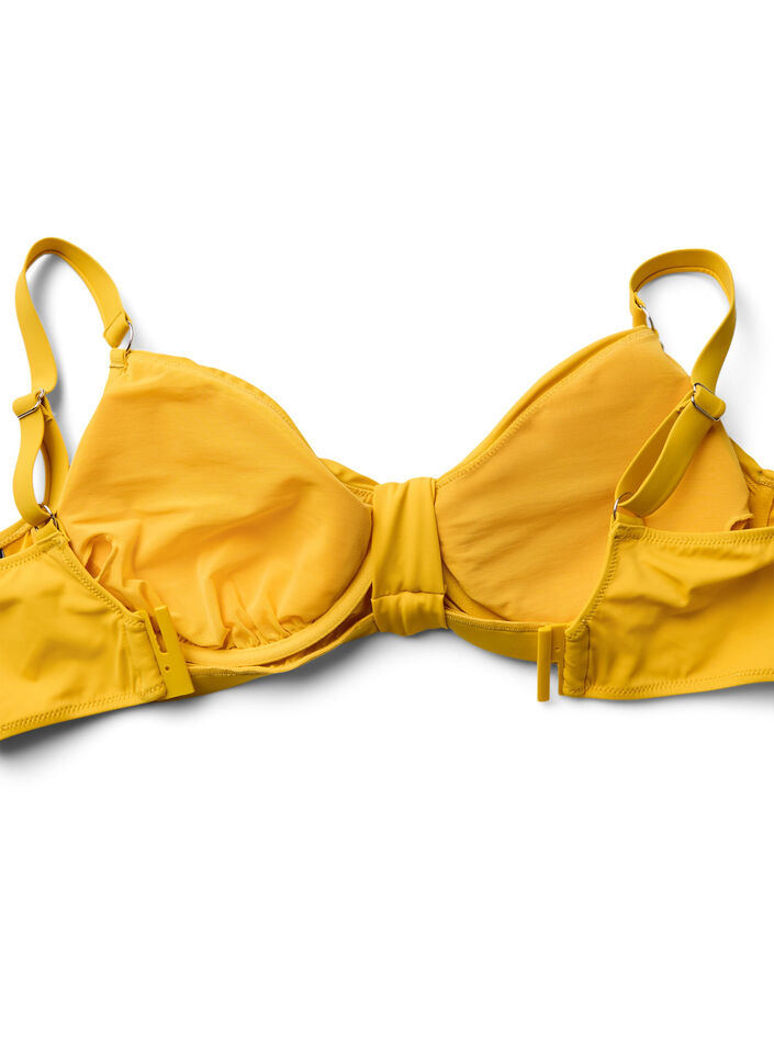 Bikinitop met beugel en knoopdetail, Old gold, Packshot