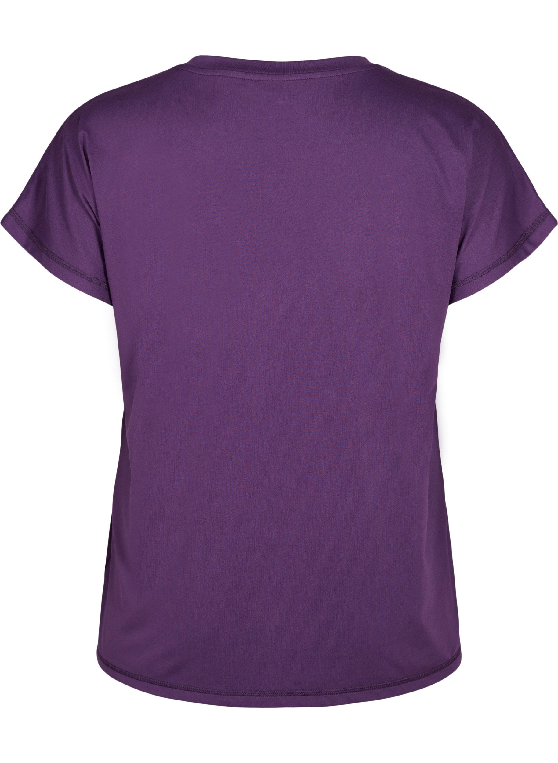 ZizziLosvallend trainings-T-shirt met V-hals, Paars, Packshot image number 1