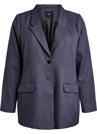 ZizziKlassieke blazer met zakken, Dark Grey , Packshot image number 0