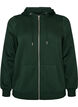 Sweatshirt met capuchon, ritssluiting en zakken, Groen, Packshot image number 0