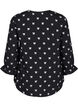 Blouse met strikjes en 3/4 mouwen, Black White Bow, Packshot image number 1