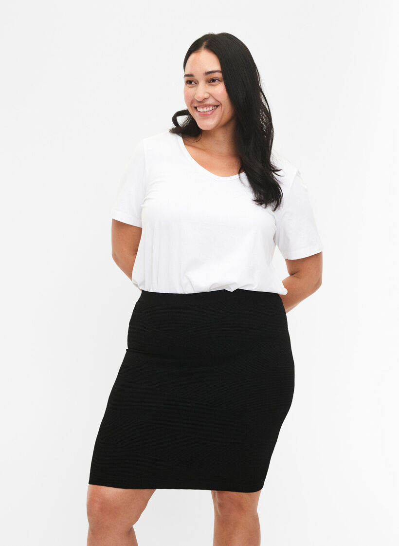 Nauwsluitende naadloze rok, Black, Model image number 0